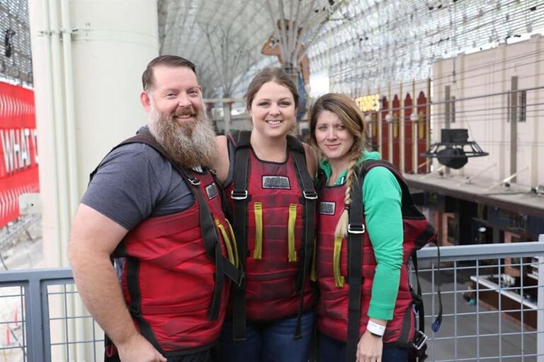 Ziplining in Las Vegas.