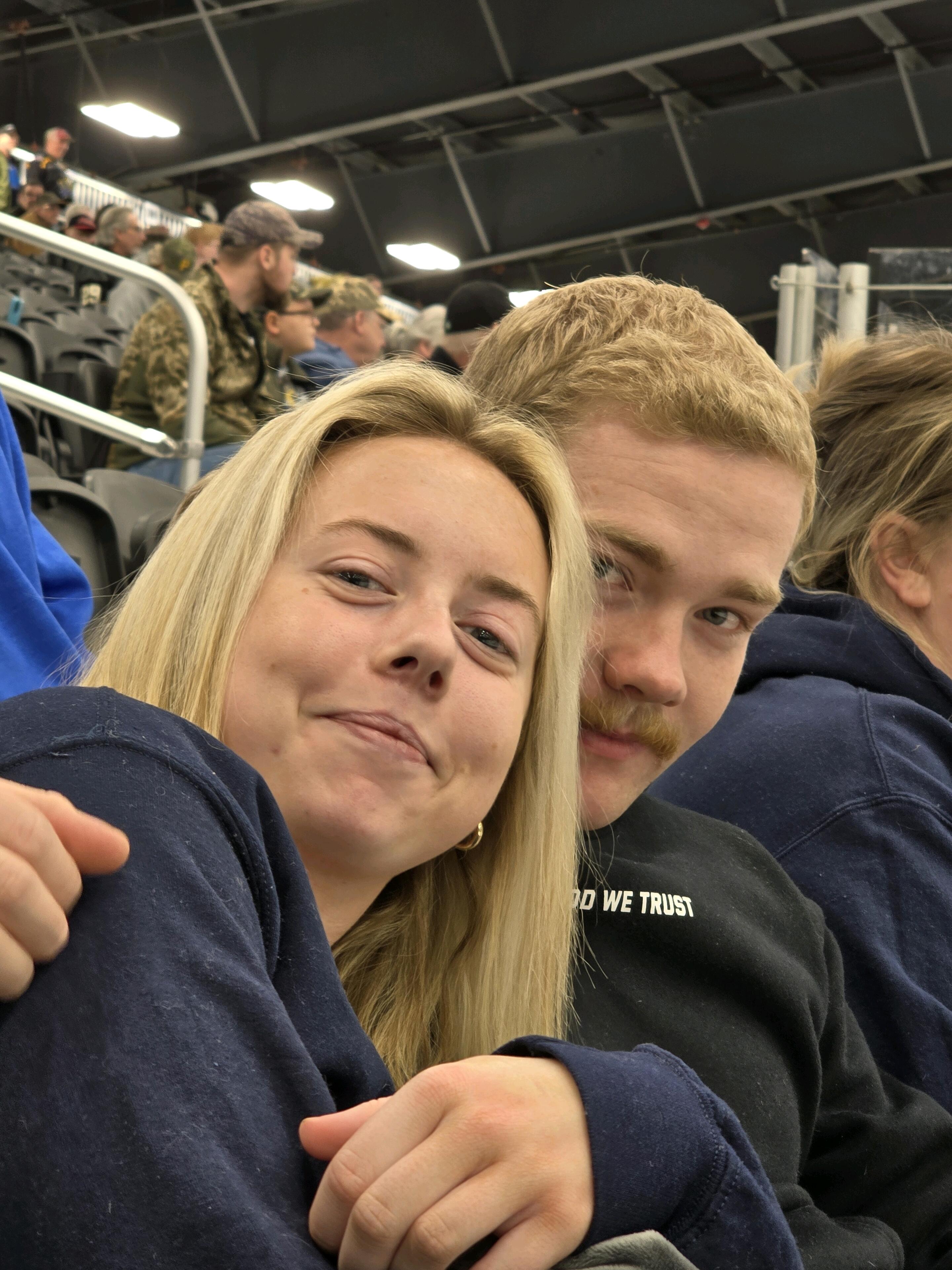 Our first time at an ice hockey game.