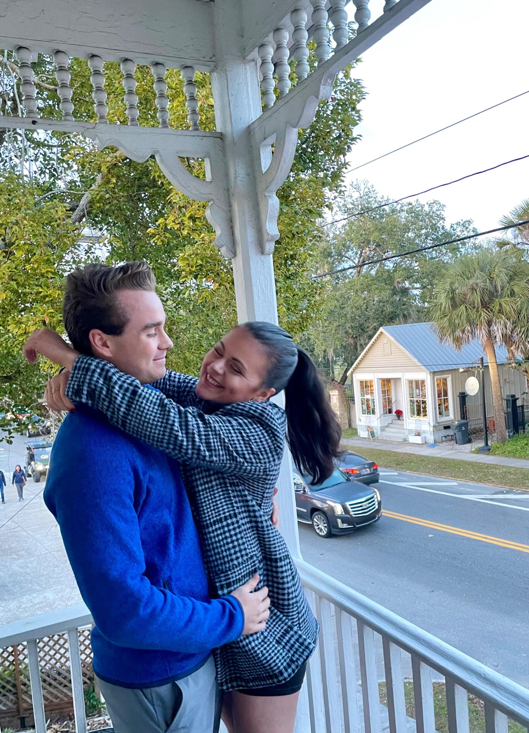 Connor and Olivia spent another holiday season together, making festive memories with friends and family. This photo was taken at St. Augustine’s Nights of Lights alongside their couple-friends Mel (a bridesmaid) and Hunter.