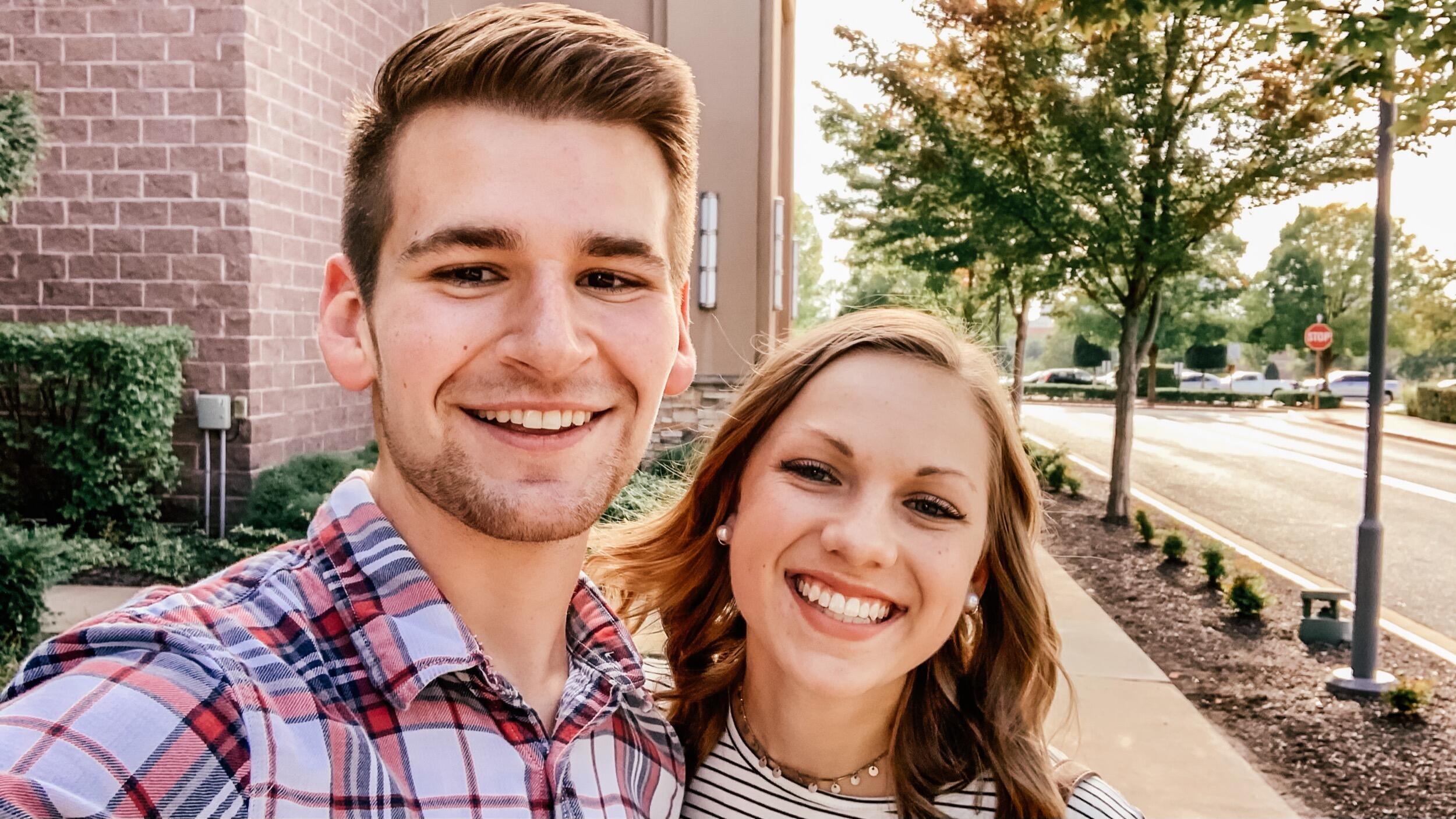 Our first date!! Ben and I met on the porch of my townhouse at JBU, and he asked me out just a week later! He had plans to take me to a coffee shop in Rogers, and we showed up only to find out that they were closed.  So we improvised by walking around some shops and it was the best first date!!