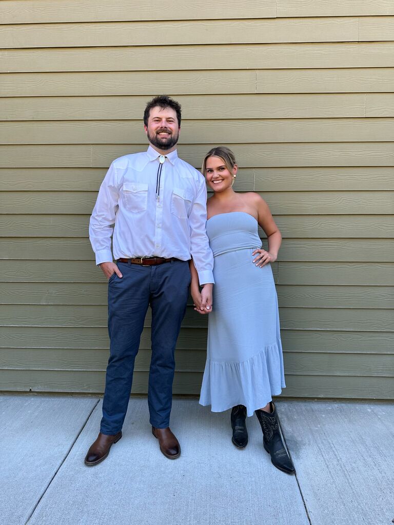 Celebrating our friend's wedding in Spokane, WA, our last event together before getting engaged.