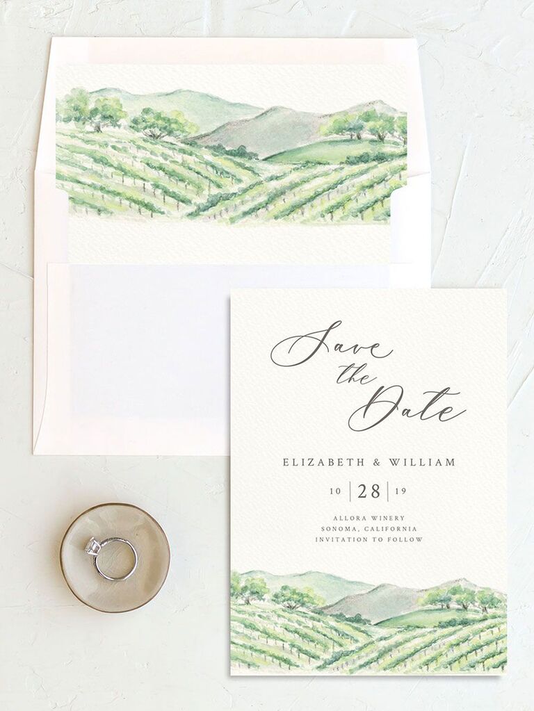 winery destination wedding save the date