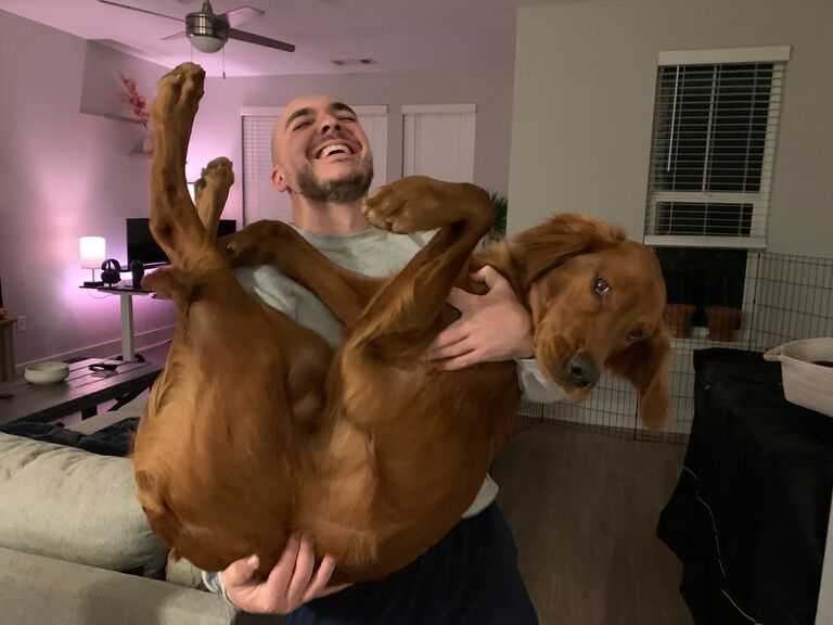 Eventually he did, which left them with a puppy the size of a small horse.