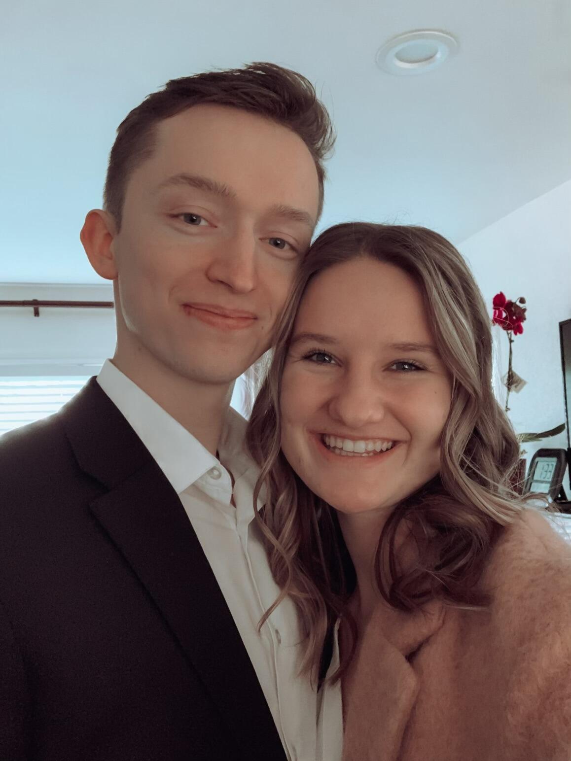 Here's a selfie of us heading to church, all dressed up and excited to celebrate the Sabbath. Since the beginning, our relationship has been grounded in faith, and we feel truly blessed.