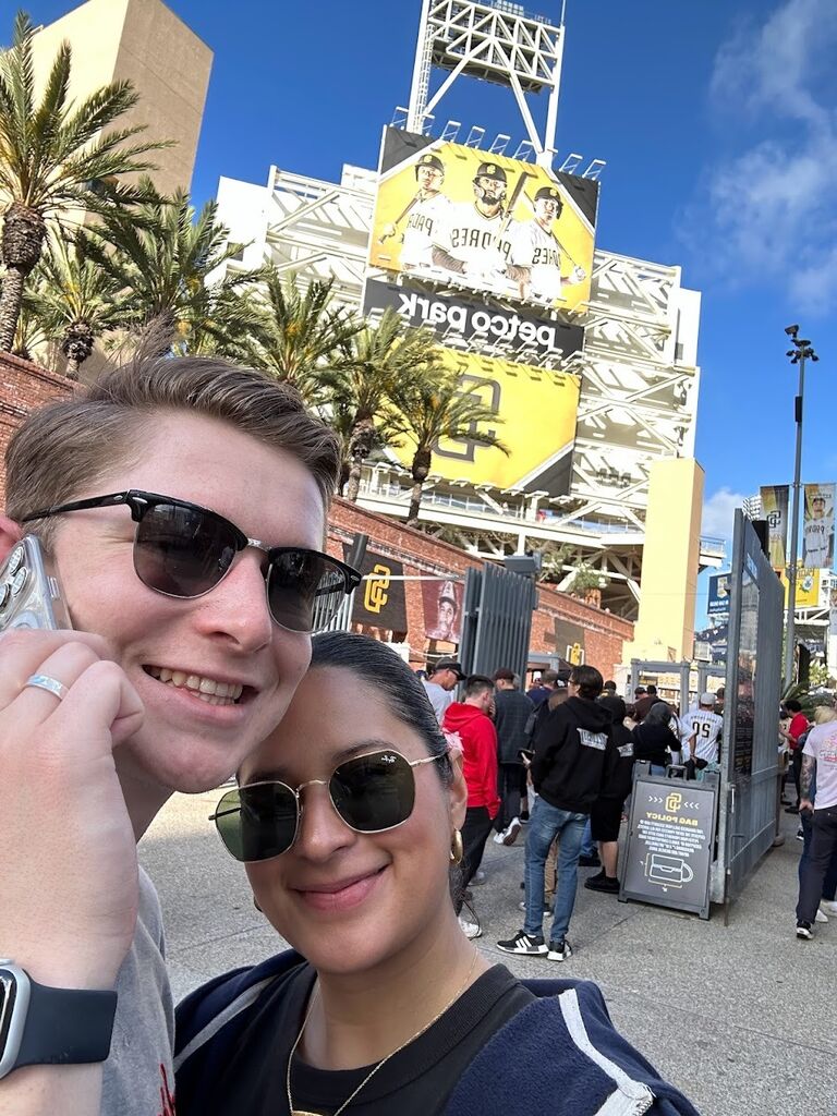 JT and Lucy at a Padres Game in San Diego, CA. 