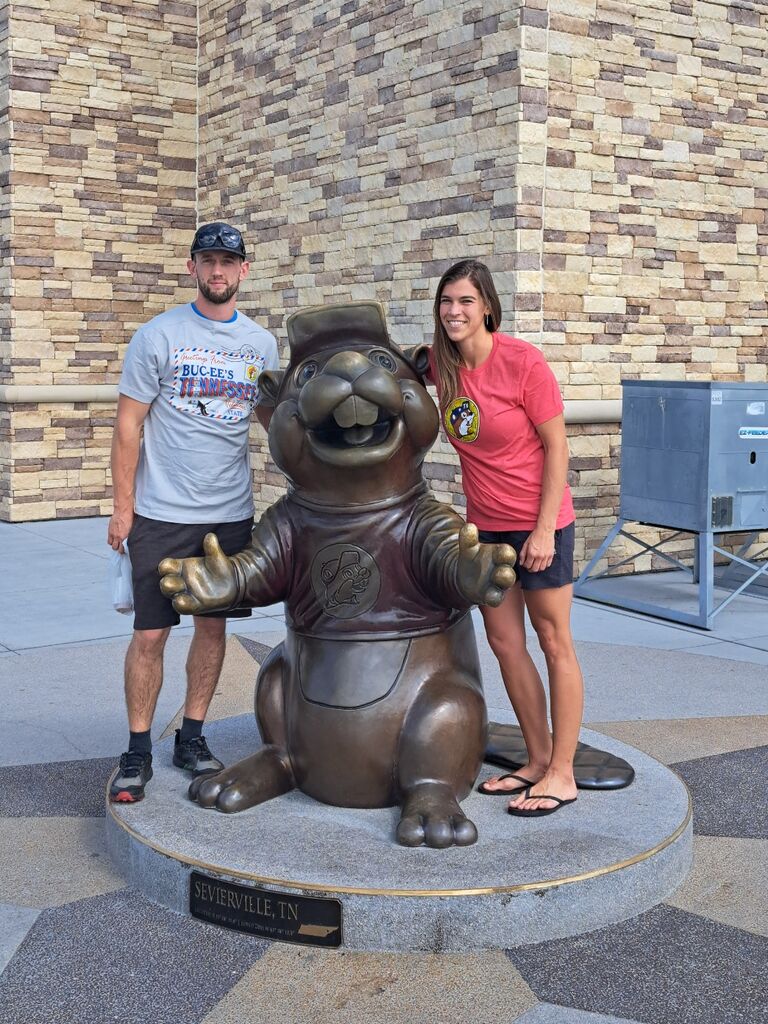 I nicknamed him backwards buc-ee... notice his shirt on backwards