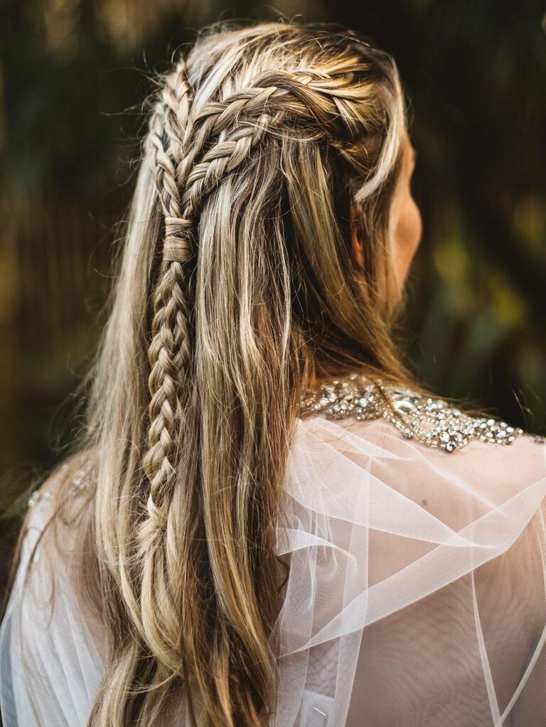 Half-up style with braids