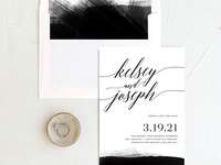 Painted minimal save-the-date from The Knot Invitations