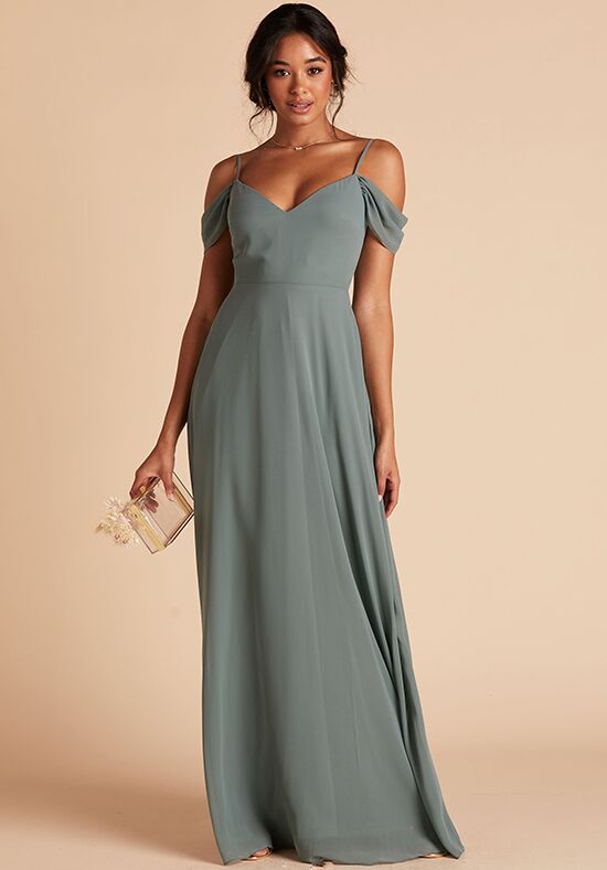 Sage green chiffon infinity bridesmaid dress wedding guest 