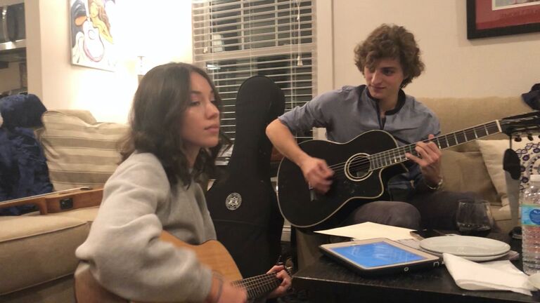 Grace and Jacques practicing for the show at The End.