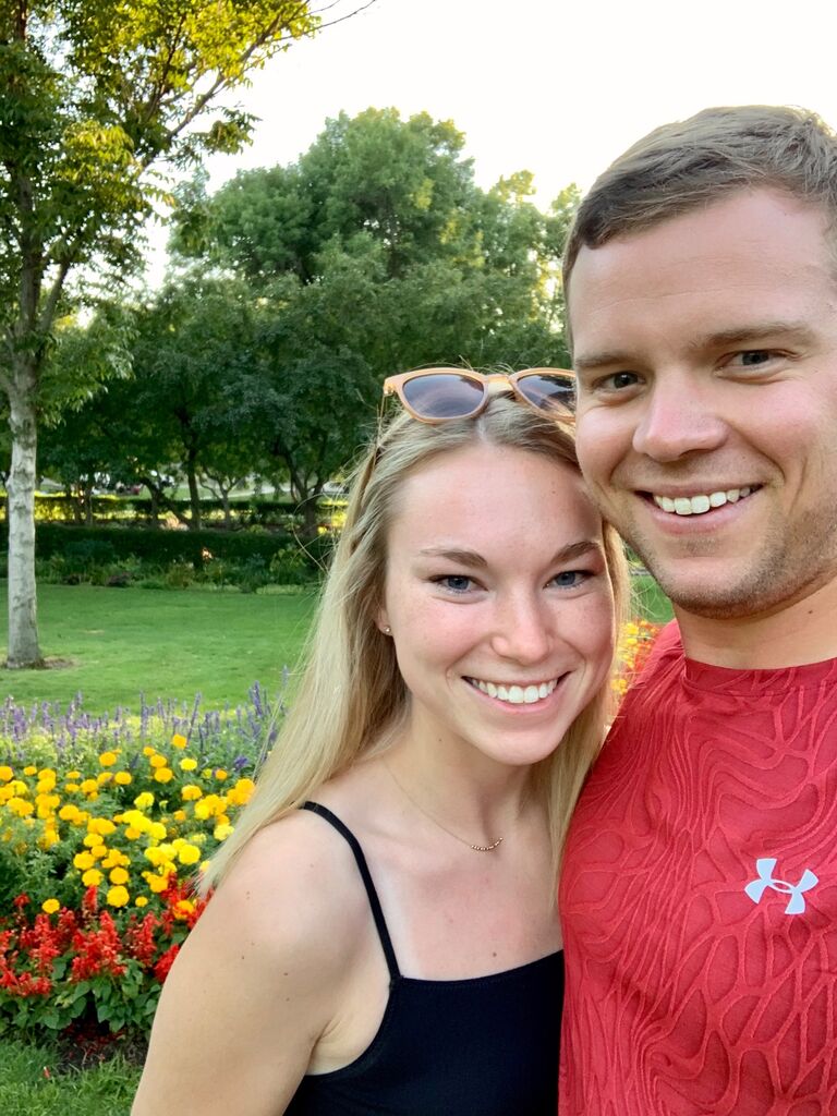 Jake & Kylee's first picture together on Kylee's birthday after picking up takeout pizza and eating at the park. Jake & Kylee started dating a month before this, officially on July 14, 2020. 