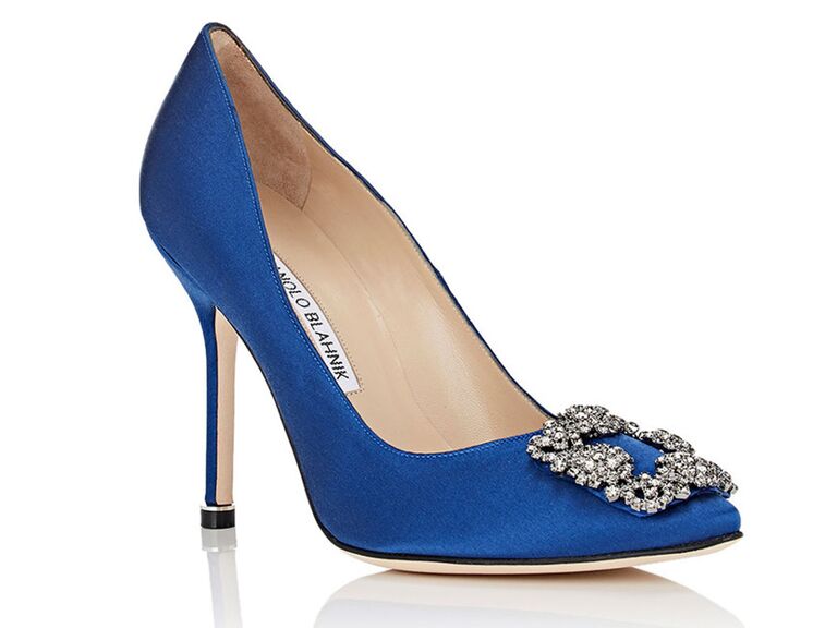 Manolo Blahnik blue wedding shoe
