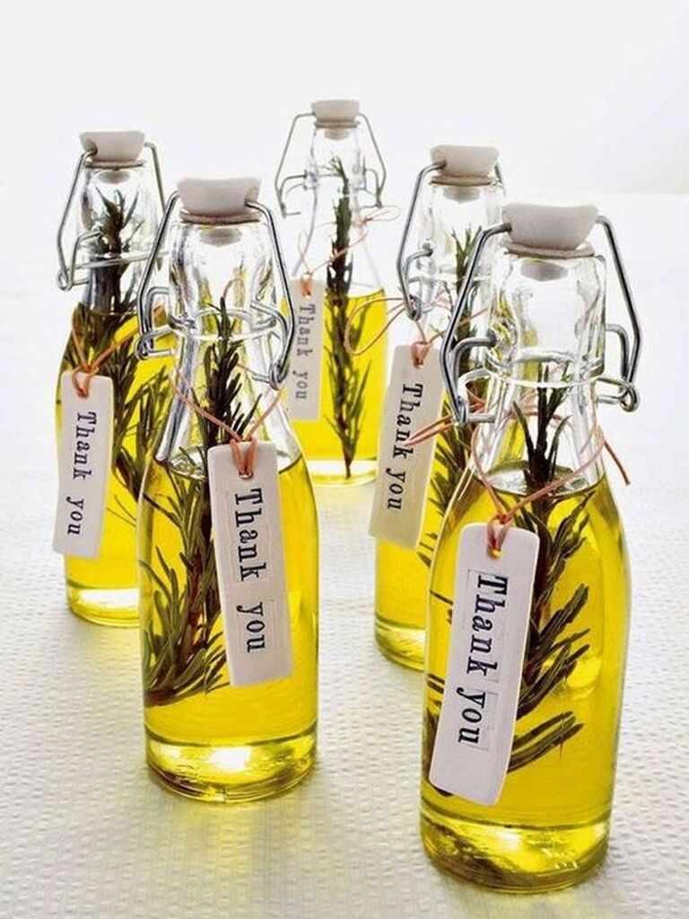 Mini olive oil wedding favors