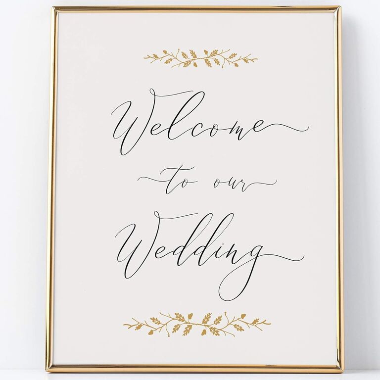 Pearl and Gold Wedding Sign