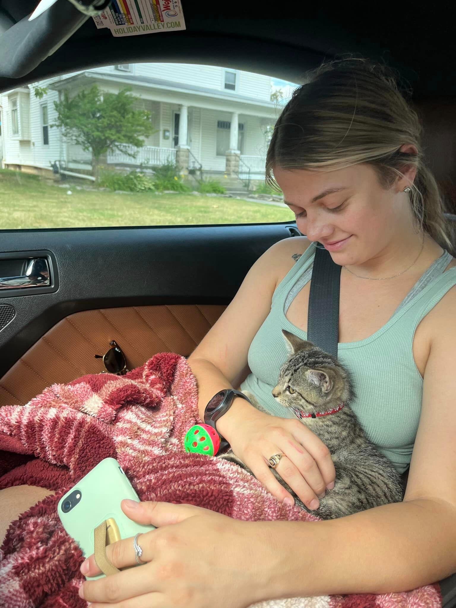 The day we got our first cat, Dooley.