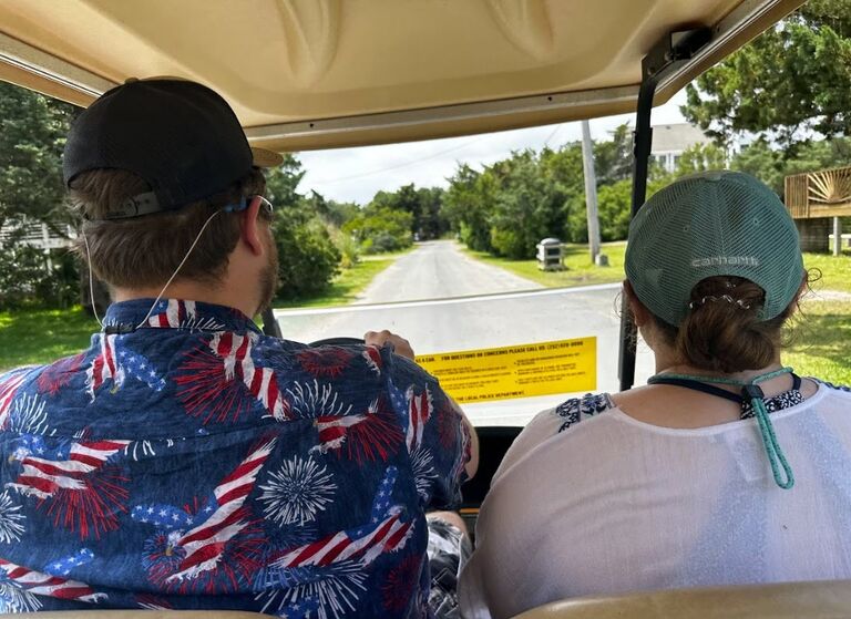 Driving the golf cart around on vacay!