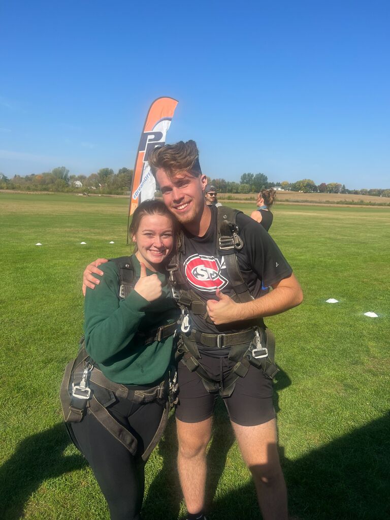 Our first time we went skydiving together
