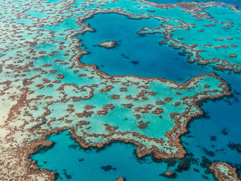 mythical honeymoons fading destinations climate change; location pictured great barrier reef australia