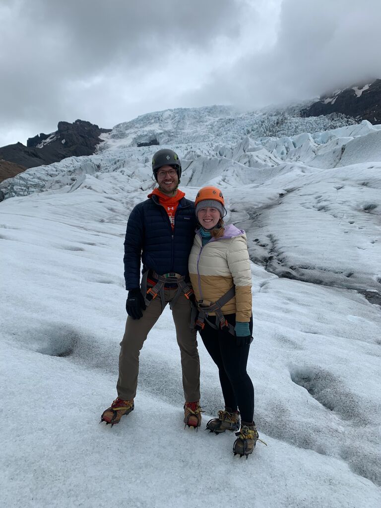 Hiking on a glacier in Iceland!