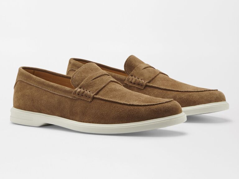 Brown loafer beach wedding shoes from Peter Millar