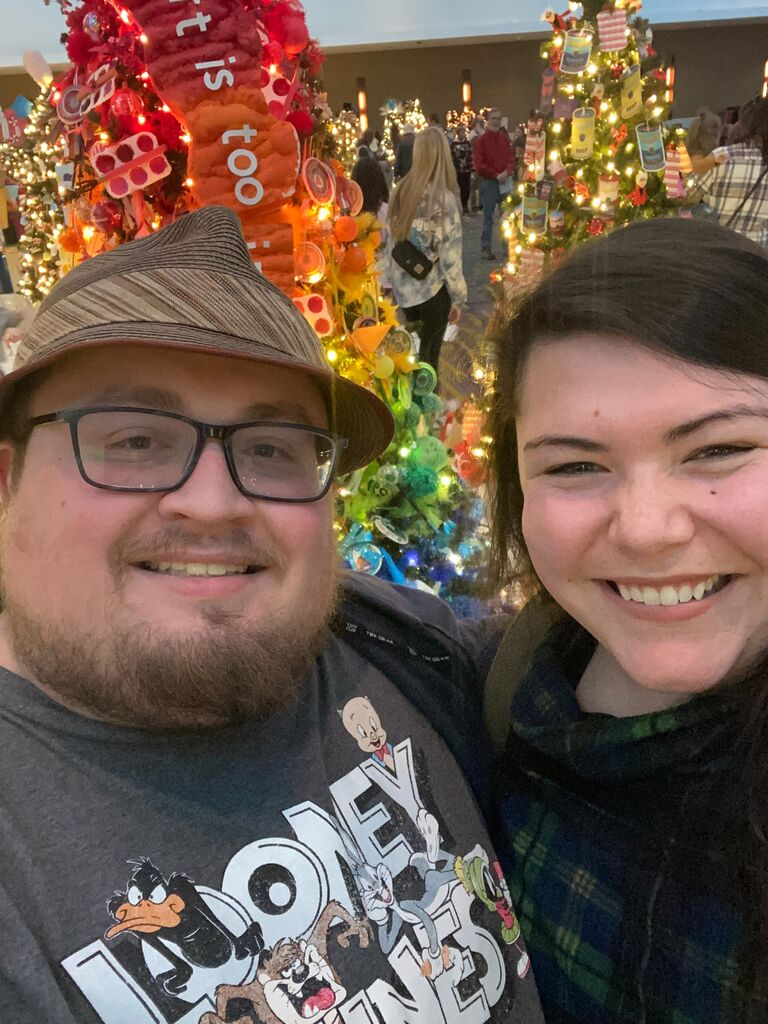 This is our first picture taken together after Adam and I started dating! Here, we're standing in front of our favorite tree at the Blank Children's Hospital Christmas fundraiser.