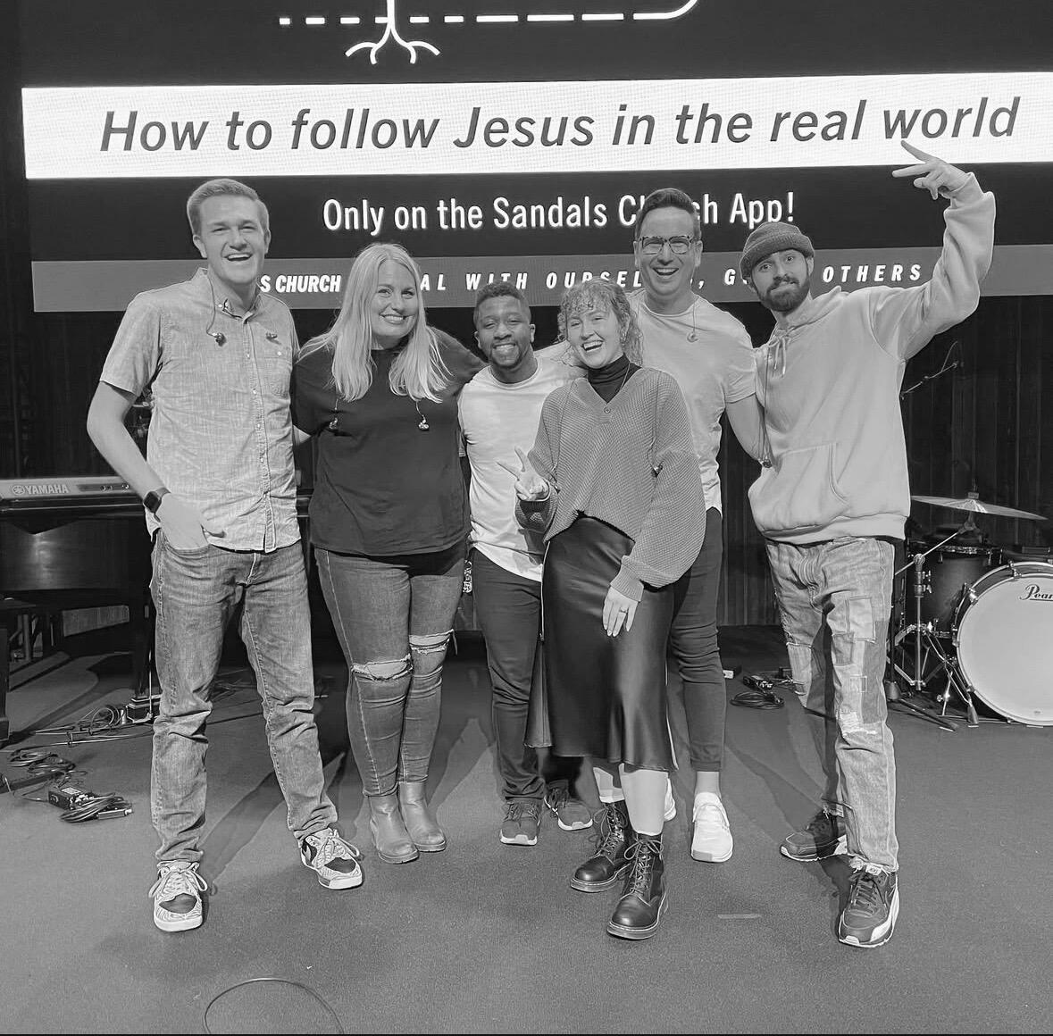 Tanner and I were introduced very quickly when I first moved to the US in 2018. We spoke for the first (and I thought the last) time my final Sunday of leading worship. He wished me well at The Grove and then this photo was taken of the team. Just like before I didn't think about him at all... until about a year later when he slid into my dm's to talk about "music stuff" - E     
.........................................................................................................
From the very first time I heard Esther Logan sing, I was completely captivated. We were brought together through worship music, and though our introduction wasn’t formal, her voice made a lasting impression from the start. Every time we sang together, she took my breath away, and not just because of her talent. I knew right then that I wanted to create music with her someday. What I didn’t realize was that God had something much bigger in mind. Turns out, He was writing the first notes of our love story. -T