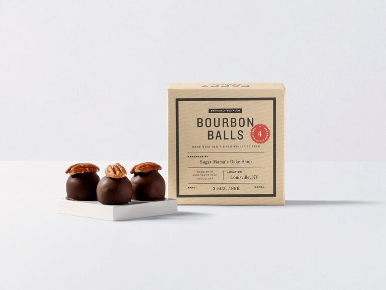 Bourbon Balls chocolate and pecan treats for groomsmen gifts