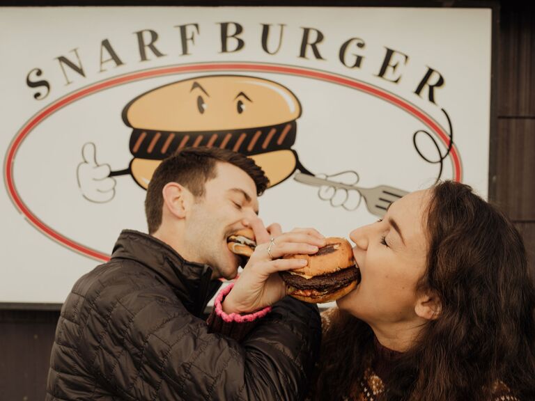 A Hilarious Burger-Centric Engagement Session