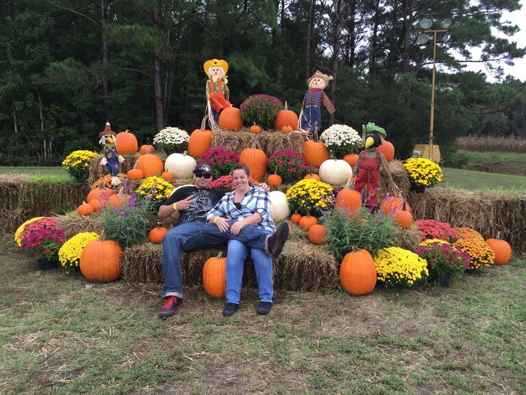 Favorite time of year. Katie loves the Fall colors. Josh loves the spooky Halloween decorations.