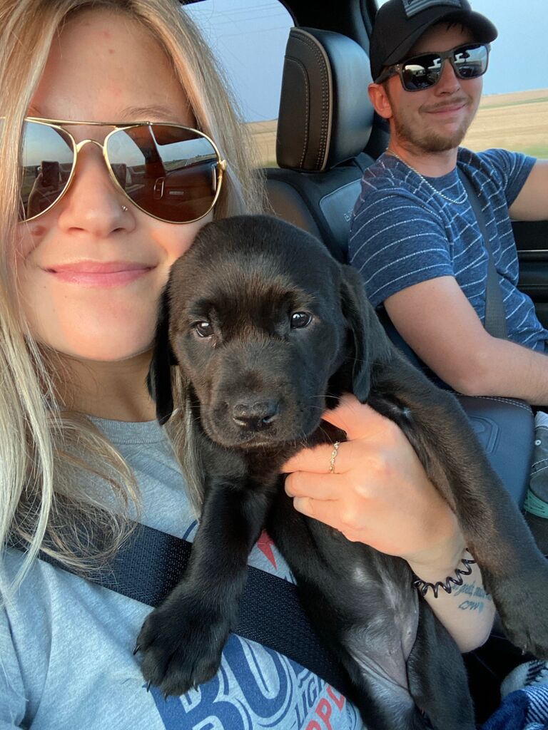 The first photo of us with Maylee about a week after we got her! 