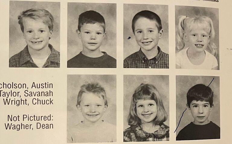 It all started back in 2001. Little Chuckie Wright started Kindergarten at Lexington Elementary School. Sydney was already in the 1st grade (ooo a cougar!!) She crossed out little Chuckie in her yearbook that year. Did they have a confrontation? Did he budge her in line for the water fountain?  We truly do not have the answer as to what was going through 6 yr old Sydney's brain. But alas, it clearly was not love at first sight! 