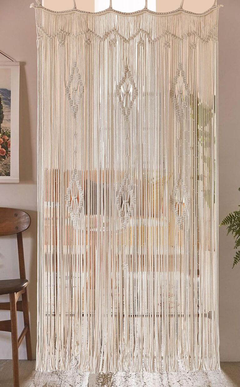 Macrame boho chic backdrop for bridal shower
