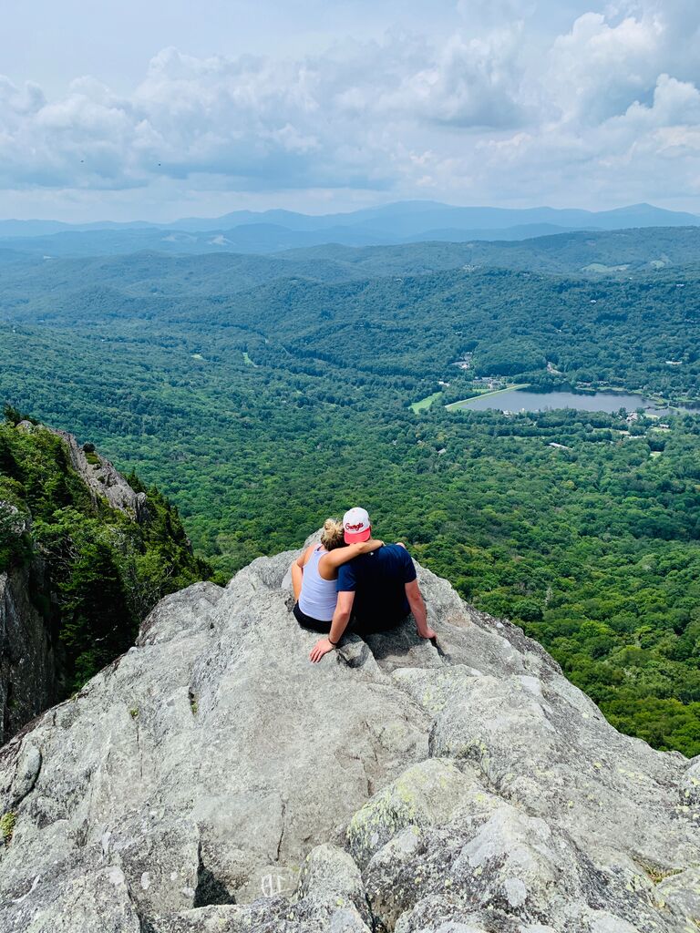 Tested out Daniel's fear of heights at Grandfather Mountain in North Carolina.