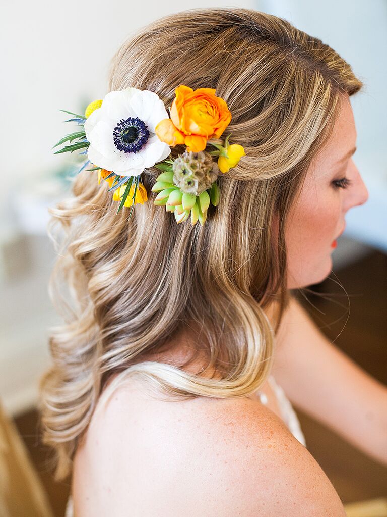 Wedding Hair Ideas Wedding Hairstyles With Real Flowers