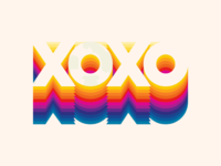 XOXO Meaning Colorful Illustration