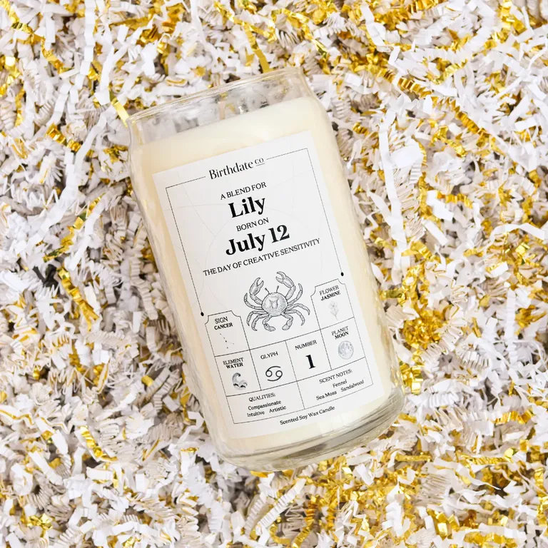 Birthdate candle bridesmaid gift from Birthdate Co.