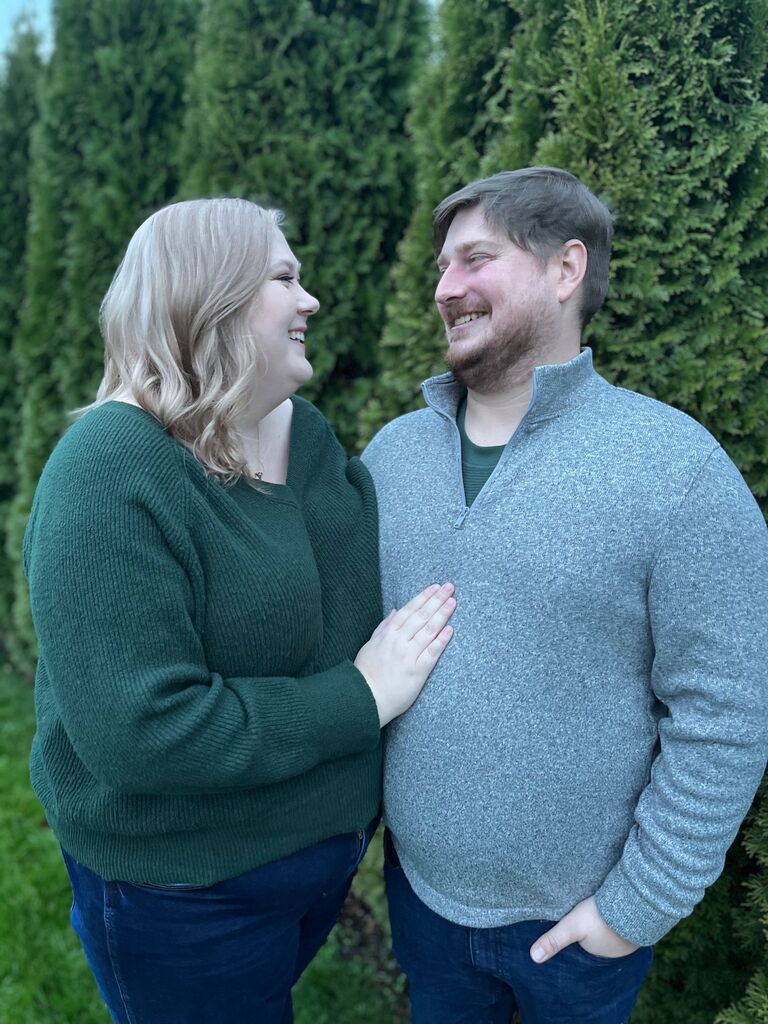 Brian & Sarah take their first Christmas card picture together.