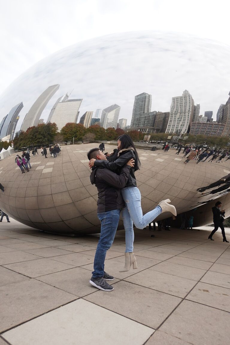 First trip together in Chicago to see the shiny bean.