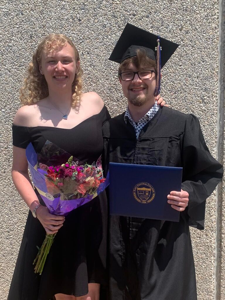 Jarred graduates from ECC with an Associate's degree