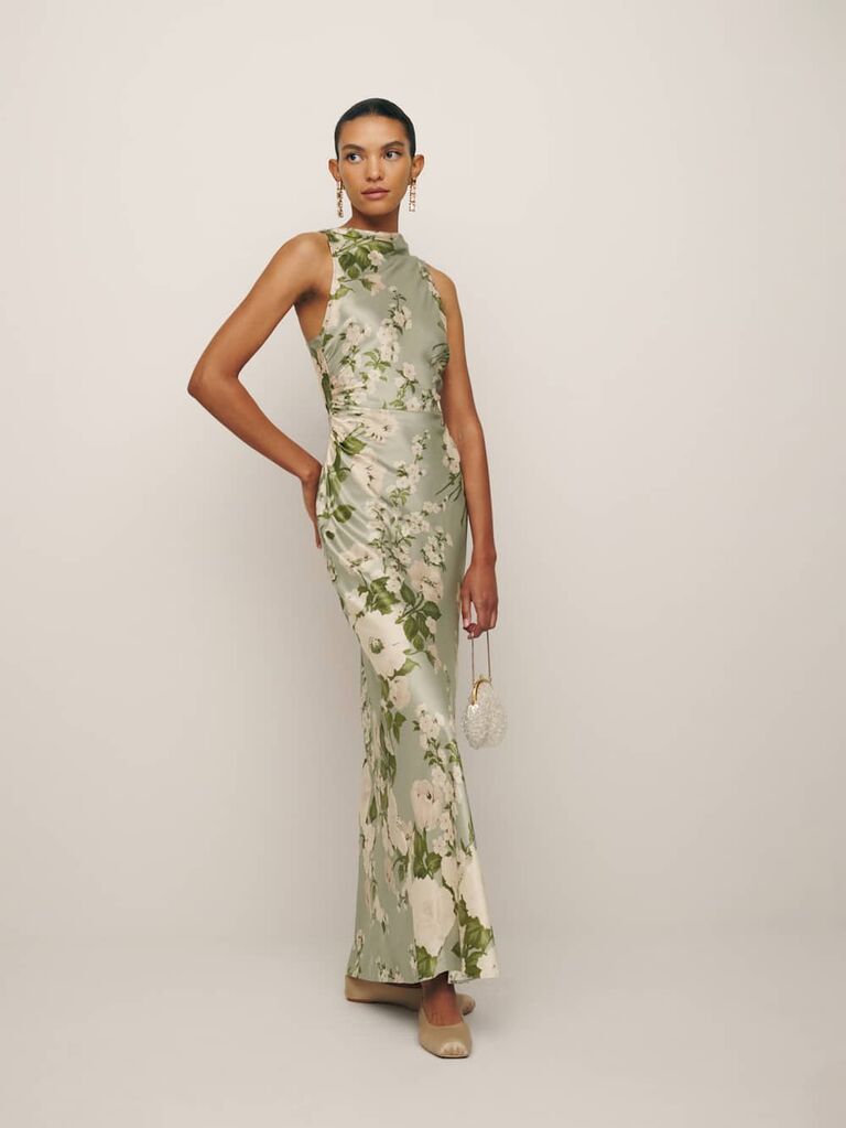 Reformation silk floral maxi dress
