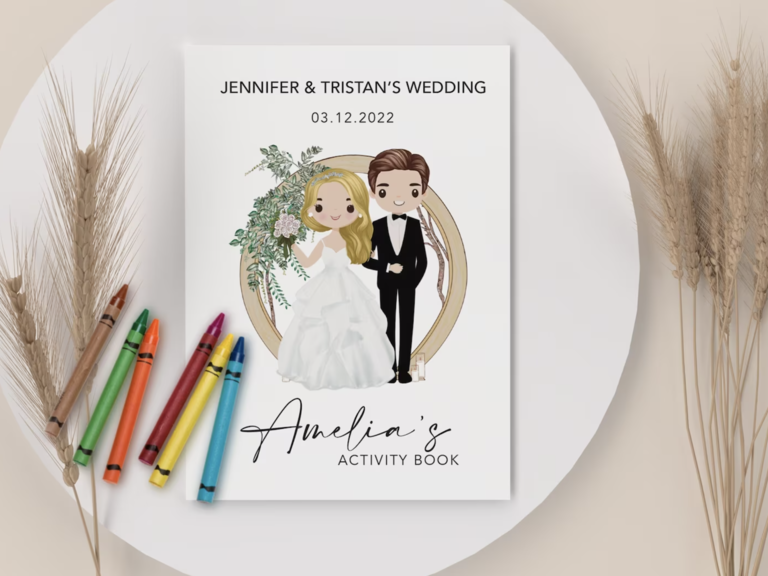 Coloring activity book for kids wedding activity