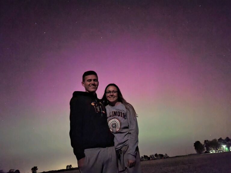 We spent hours waiting from sunset until 10pm to watch the Northern Lights appear in the night sky in our town!