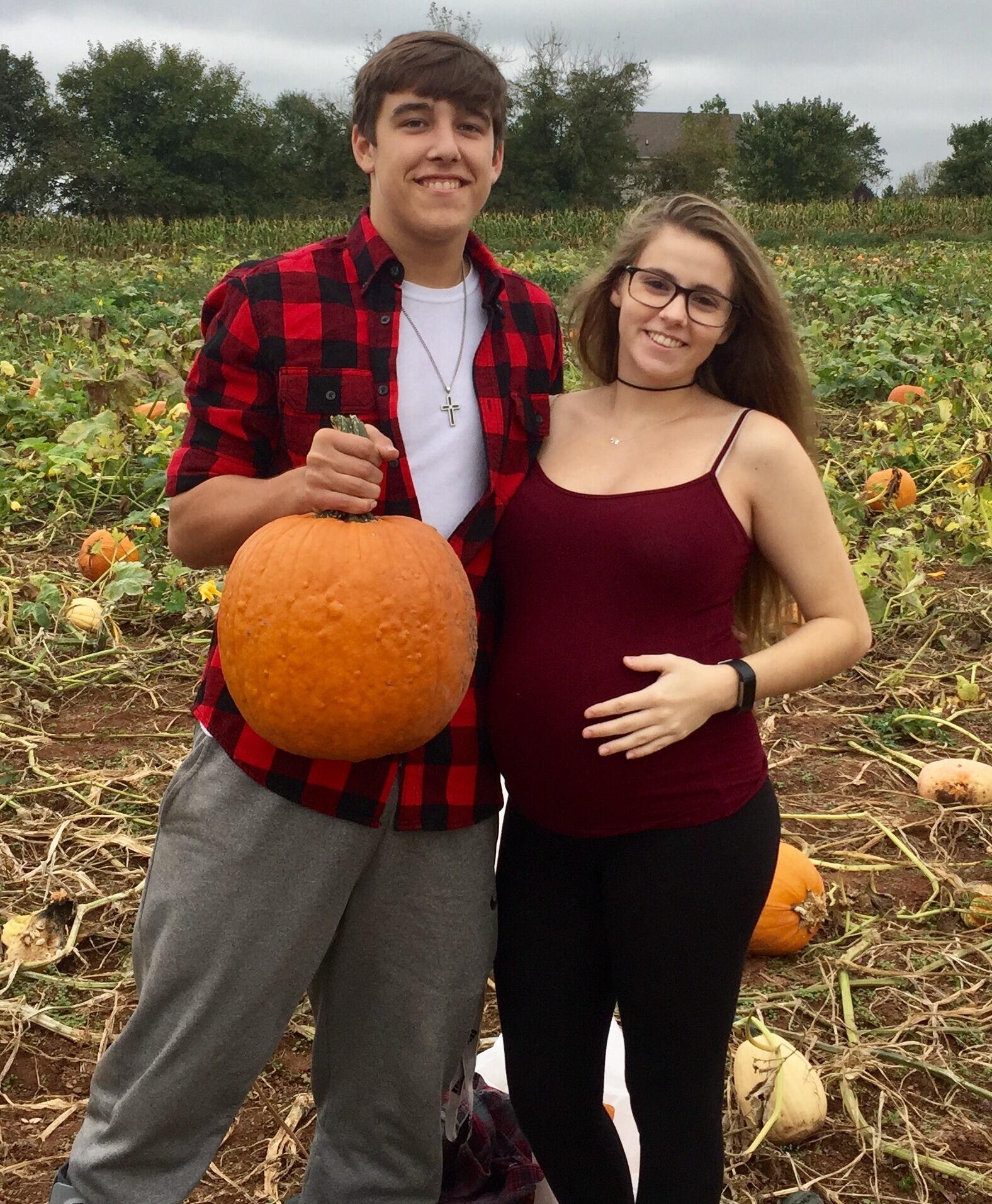 First pumpkin picking with the little pumpkin. 