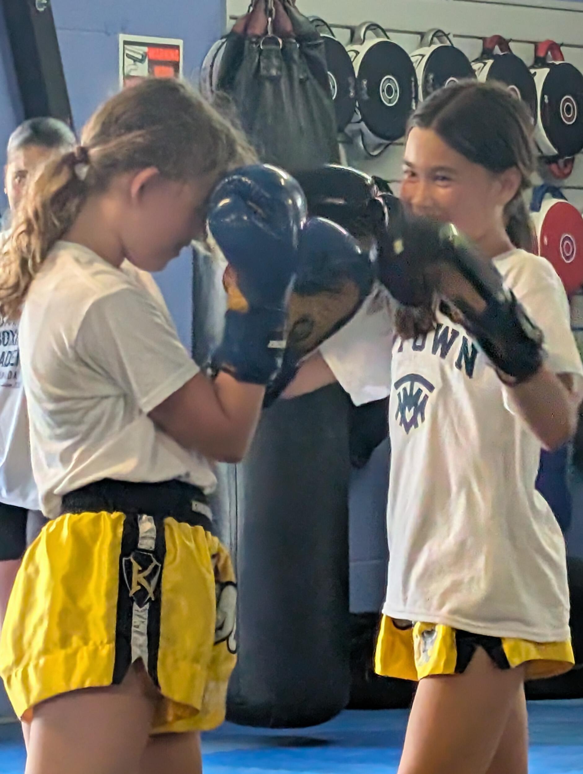 Charlee started her 2 month Muay Thai training. Starting to love it!