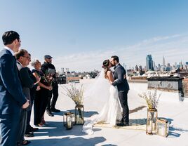 couple rooftop brooklyn wedding covid-19 coronavirus