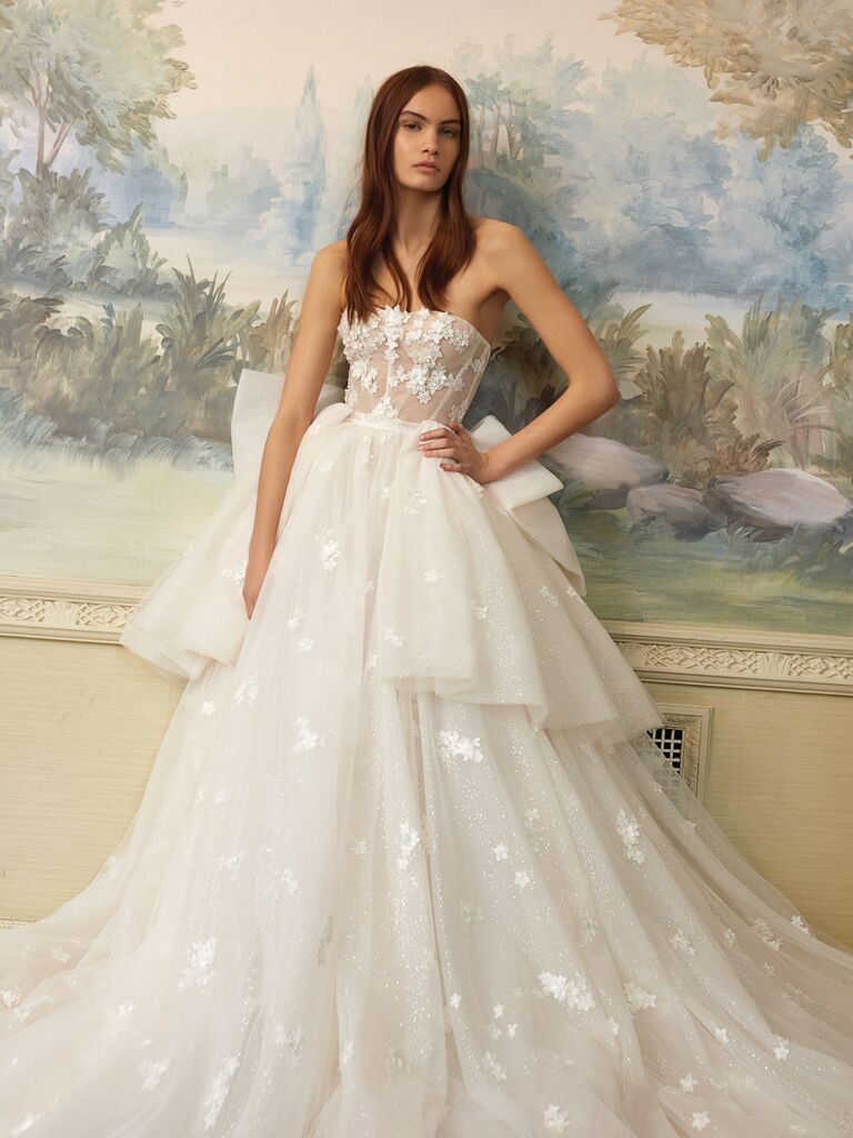 Hailey  Sparkling Draped Strapless Corset Wedding Gown - Encanto - Bridal  Dresses - Galia Lahav
