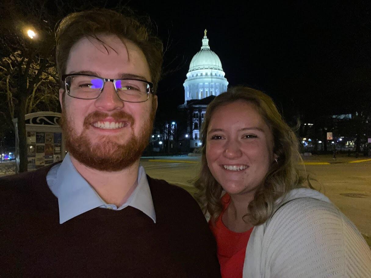A fancier date in downtown Madison on the weekend where Sarah would drive down. 