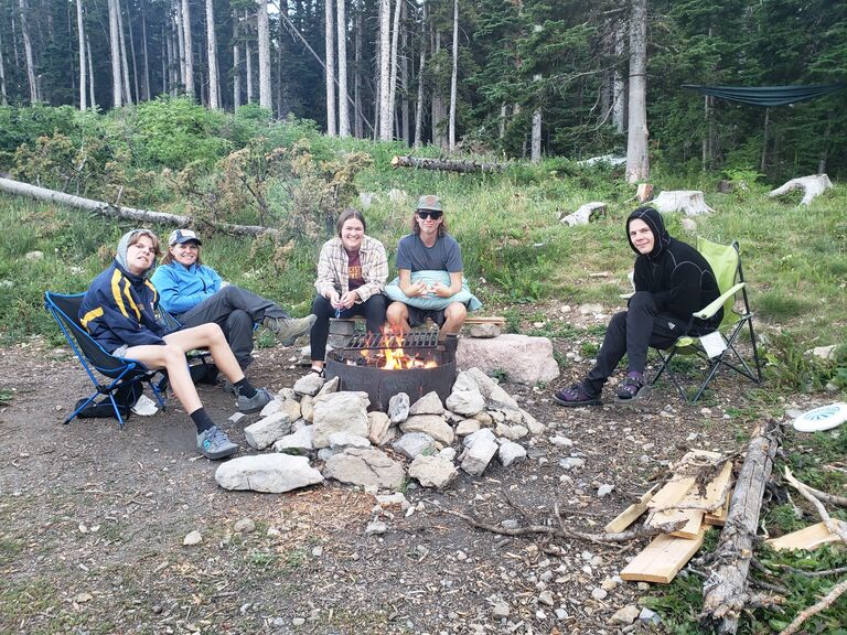 Julia and Gavin's family camping at Fairy Lake before Gavin moves into the dorms