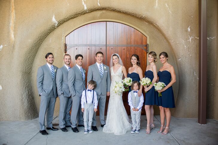 navy and grey bridal party