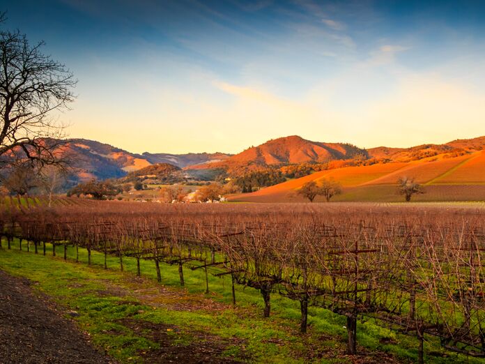 Sunset at Sonoma Valley in California